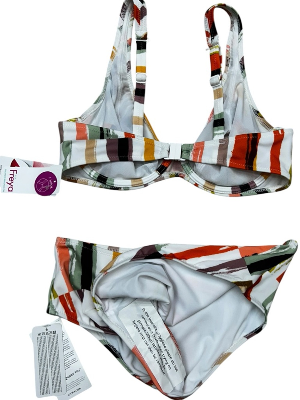 Freya Shell Island Bikini High Waist Full Bust Top, Medium, NWT, White Orange - Picture 16 of 16